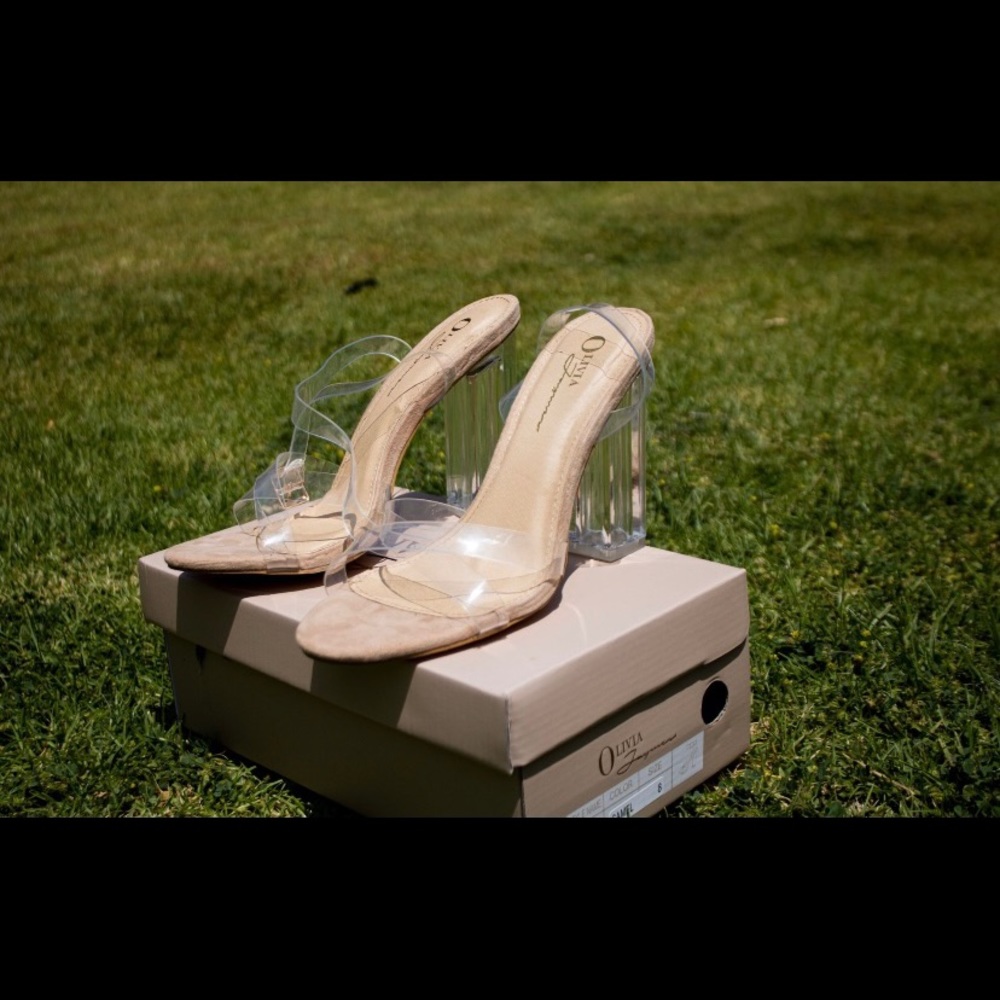 Super cute clear strap heels